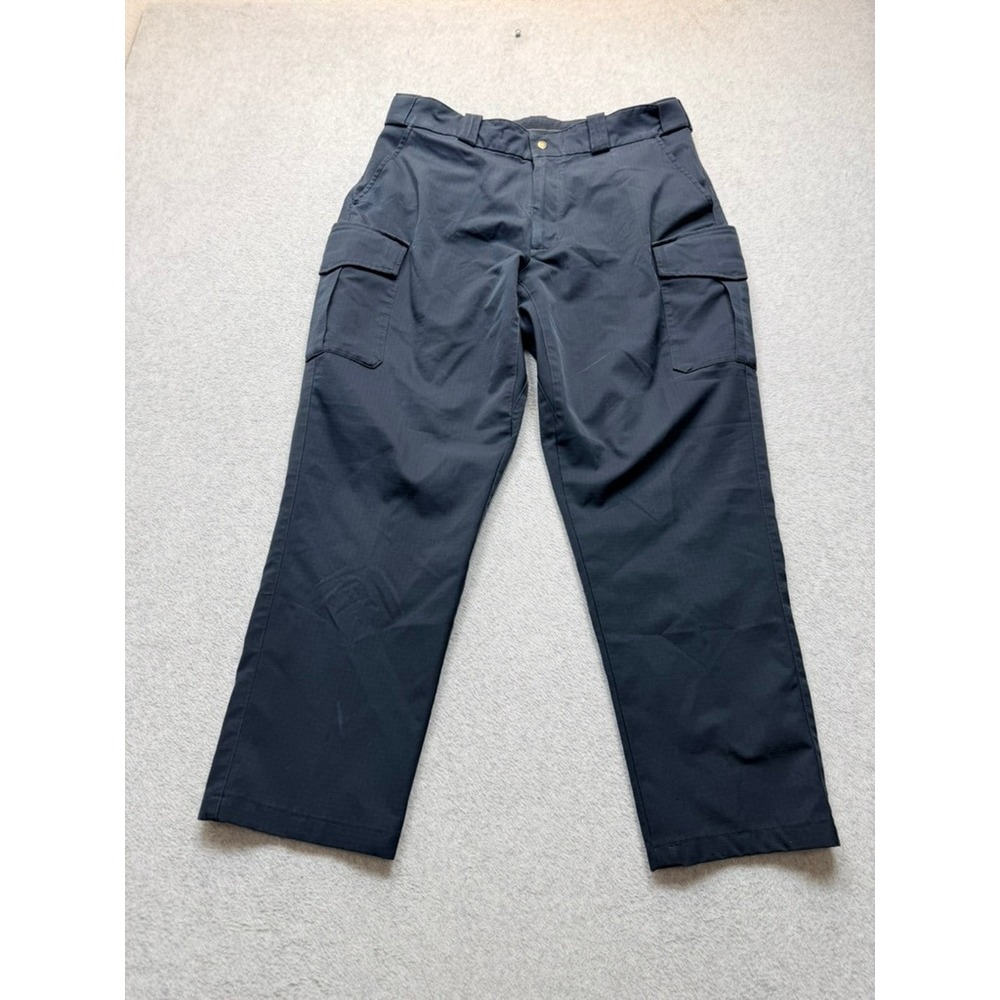 Blauer Mens Navy Blue Ripstop Cargo Pants Utility Work Trousers 36X30